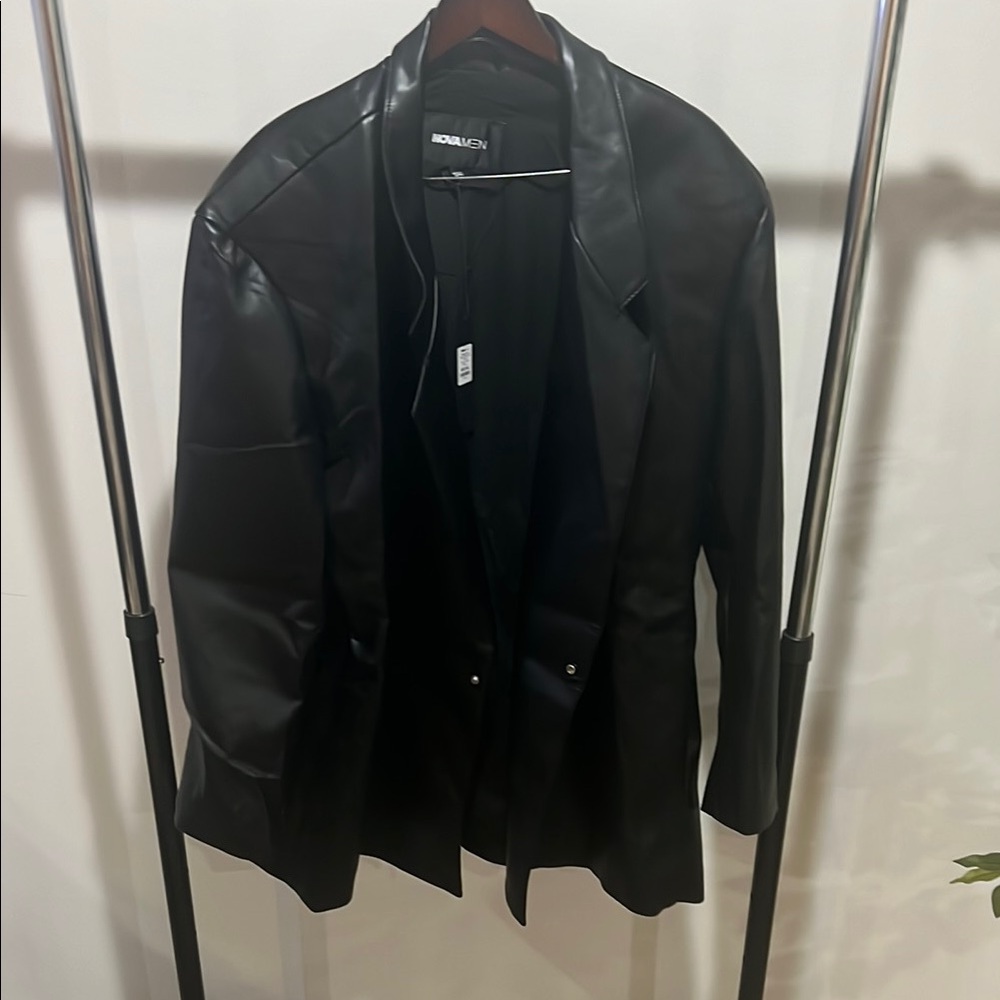 Black Leather Fashion Nova Jacket